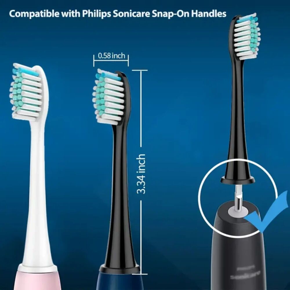 4PC Electric Toothbrush Replacement Heads - Universally Compatible with Sonicare